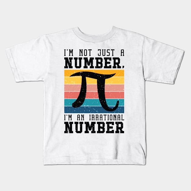 Pi Day Retro Mathematics Pi Symbol Math Number Kids T-Shirt by Tom´s TeeStore